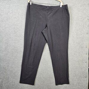 Eileen Fisher Women's Dark Grey Pull on Washable Stretch Knit Pant Size XL